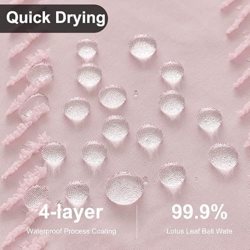 Siiluminisoy Blush Shower Curtain Fabric Shower Curtain for Bathroom 72 x 78 Tufted Chevron Textured Striped Modern Farmhouse Minimalist for Bathroom