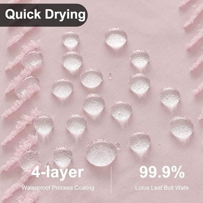 Siiluminisoy Blush Shower Curtain Fabric Shower Curtain for Bathroom 72 x 72 Tufted Chevron Textured Striped Modern Farmhouse Minimalist for Bathroom