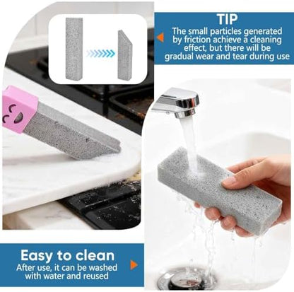 27 Pack Cleaning Pumice Stone Toilet Bowl Stick Cleaner with Handle Hard Water Ring Calcium Buildup Stains Remover Powerfully for Cleaning Toilet Bathtubs Kitchen Sink Grill Pools