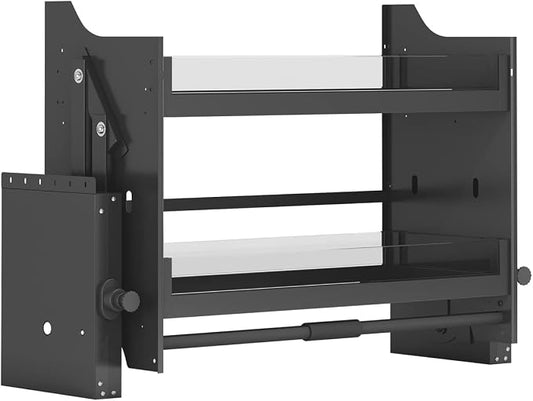 Pull Down Shelf Upper Kitchen Wall Cabinet Storage Organizer (36inch Cabinet) Black