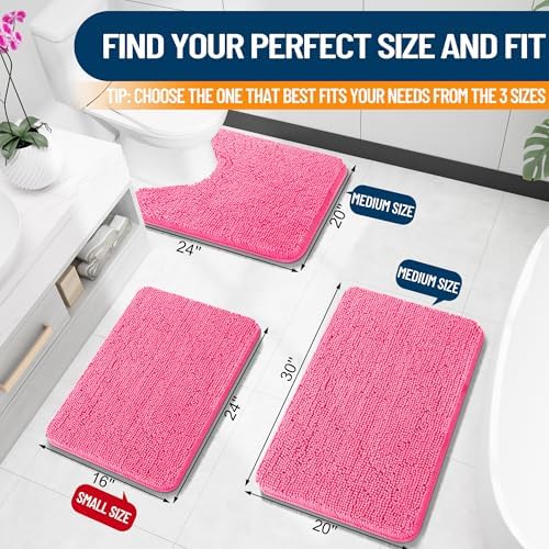 OLANLY Toilet Rugs U-Shaped 24x20, Soft Absorbent Chenille Contour Rugs