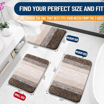 OLANLY Bathroom Rugs Mat 34x21, Extra Soft Absorbent Microfiber Bath Rugs