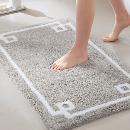 Madison Park Evan 100% Cotton Bath Runner Plush Absorbent, 24" x 72", Grey