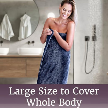 Lavish Home Bathroom Towels Set, Bathroom Essentials, Navy, Set of 8