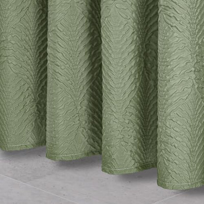 Gibelle 72x78 Long Shower Curtain, Ombre Sage Green 3D Embossed Half Bath Curtain