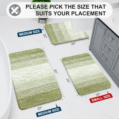 Arotive Microfiber Bathroom Rugs, Shaggy Soft Absorbent Bath Rug, 24x16