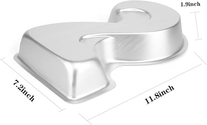 Number 2 Shaped Cake Pan, DIY 3D Two-year Old Birthday Cake Pan, Aluminum Cake Mould Nonstick Baking Tools