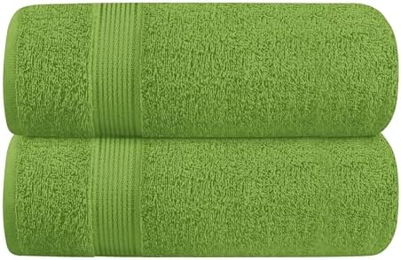 Belizzi Home Cotton 2 Pack Oversized Bath Towel Set 28x55 inches, Large Bath Towels, Ultra Absorbant Compact Quickdry & Lightweight Towel, Ideal for Gym Travel Camp Pool - Kiwi Green