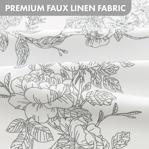 Grey Floral Shower Curtain W72*L72 Inches Long