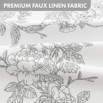 Grey Floral Shower Curtain W72*L72 Inches Long