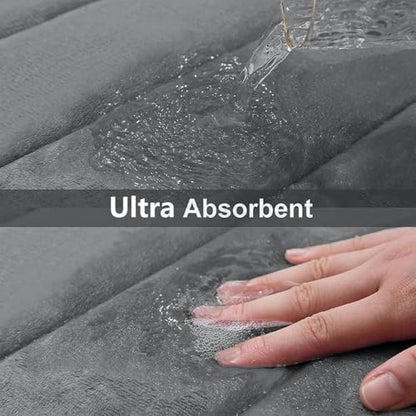 Buganda Memory Foam U-Shaped Toilet Rugs 24 x 24, Absorbent Bathroom mat