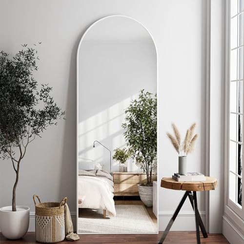 Dewfig Mirror Full Length, 64"X21" Arched Floor Mirror, White