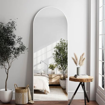 Dewfig Mirror Full Length, 64"X21" Arched Floor Mirror, White