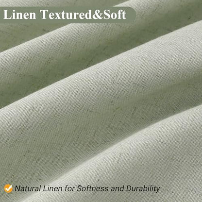 Naturoom Linen Shower Curtain 72 Inch Long for Bathroom Mist Sage 1 Panel