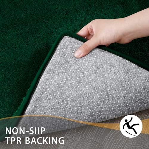 MINIDEAR Bathroom Rugs 24x17 Dark Green - Thick Memory Foam Bath Mat, Ultra Soft & Plush Non-Slip, Quick Dry, Absorbent Washable Floor Microfiber Mat for, Home Decor Accessories