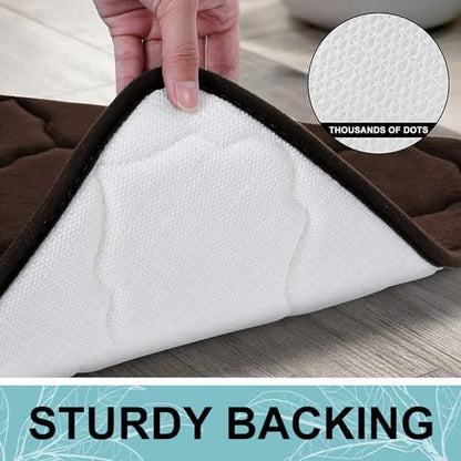 OLANLY Memory Foam Bath Mat Rug 30x20, Ultra Soft Bathroom Rugs, Brown