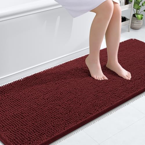 OLANLY Bathroom Runner Rugs 70x24, Extra Soft Absorbent Chenille Bath Rugs