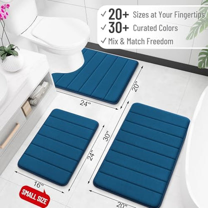 OLANLY Memory Foam Bath Mat 34x21, Super Soft and Absorbent Bathroom Rugs