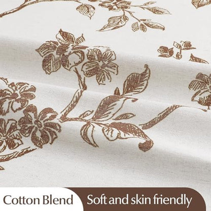 MitoVilla Long Cotton Floral Shower Curtain for Bathroom,72 x 78