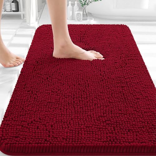 OLANLY Bathroom Rugs 35x24, Extra Soft Absorbent Chenille Bath Rugs