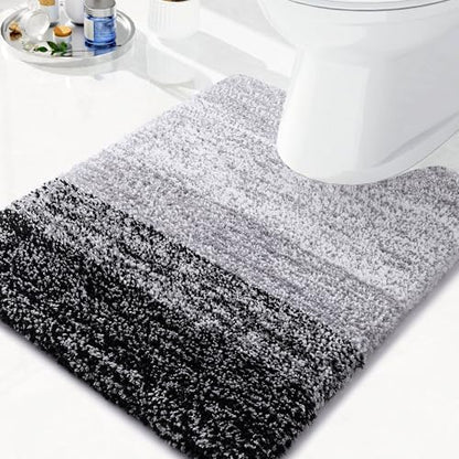Arotive Microfiber Bathroom Rugs, Soft Absorbent Contour Toilet Rugs, 24x20