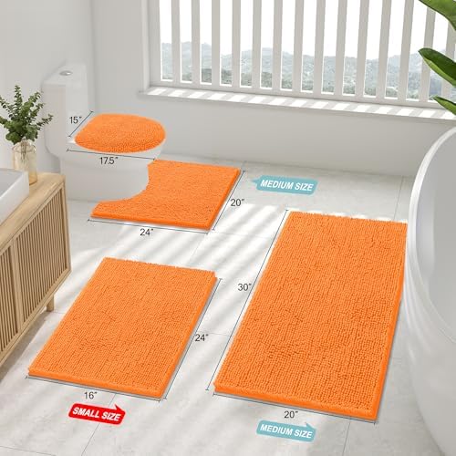 Smiry Bathroom Rugs 30X20, Luxury Chenille Extra Soft Absorbent Bath Mat