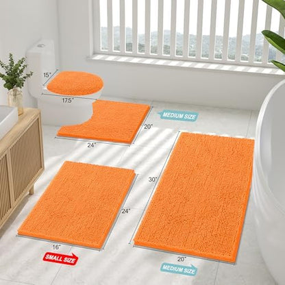 Smiry Bathroom Rugs 30X20, Luxury Chenille Extra Soft Absorbent Bath Mat