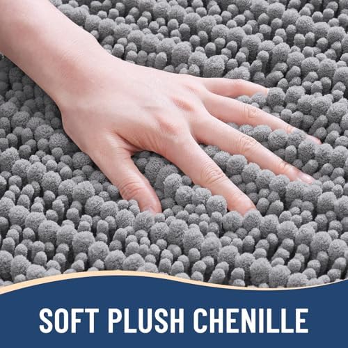 Arotive Bathroom Rugs Mat 47x24, Soft Absorbent Chenille Shaggy Bath Mat