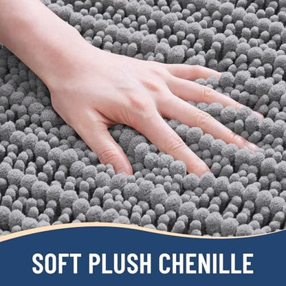 Arotive Bathroom Rugs Mat 47x24, Soft Absorbent Chenille Shaggy Bath Mat