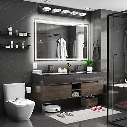 Ratsamee 60"x36" LED Bathroom Mirror with Lights, Backlit + Front Lit