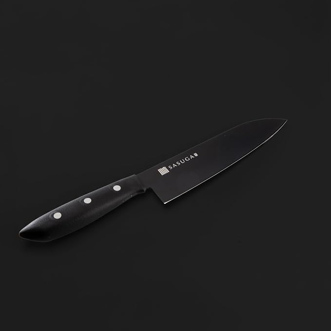 SASUGA Lightweigth Japanese Santoku Chef’s Knife 170mm – Made in Japan | Molybdenum-Vanadium Stainless Steel | Razor-Sharp, Rust-Resistant Blade for Meat, Fish & Vegetables
