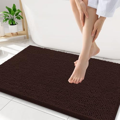 Smiry Bathroom Rugs 34X21, Luxury Chenille Extra Soft Absorbent Bath Mat