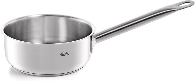 Fissler San Francisco 5-Piece Stainless Steel Saucepan Set with Glass Lids Suitable for Induction Cookers All Hob Types (3 Saucepans, 1 Stewing Pot, 1 Saucepan Without Lid)