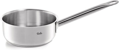 Fissler San Francisco 5-Piece Stainless Steel Saucepan Set with Glass Lids Suitable for Induction Cookers All Hob Types (3 Saucepans, 1 Stewing Pot, 1 Saucepan Without Lid)