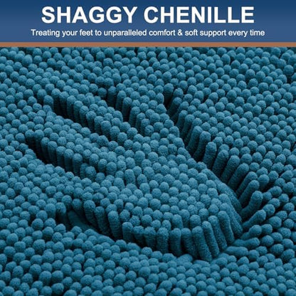 Smiry Bathroom Rugs 36X24, Luxury Chenille Extra Soft Absorbent Bath Mat