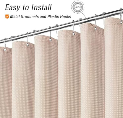 Gibelle Blush Pink Cloth-Textured Shower Curtain, Hotel Style, 72 X 72