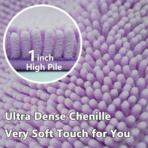 Bathroom Rugs Sets 2 Piece, PVC Backing Quick Dry, Machine Washable Bath Mats for Bathroom Floor-Lavender