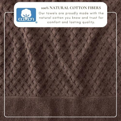 Great Bay Home Oversized Bath Sheets - 100% Cotton 2 Pack 68x35 Extra Large Towel - Absorbent, Durable, Quick-Dry Towels for Bathroom (Chocolate)