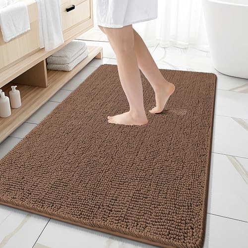 OLANLY Large Bathroom Rugs 59x35, Extra Soft Absorbent Chenille Bath Rugs