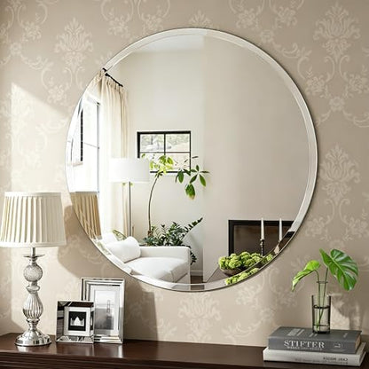 32x32 Inch Bathroom Mirrors for Over Sink, Frameless Mirrors for Wall