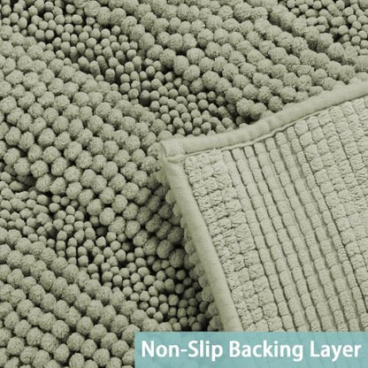 Turquoize Small Bathroom Rug 17x24, Soft Chenille Bath Rug, Eucalyptus