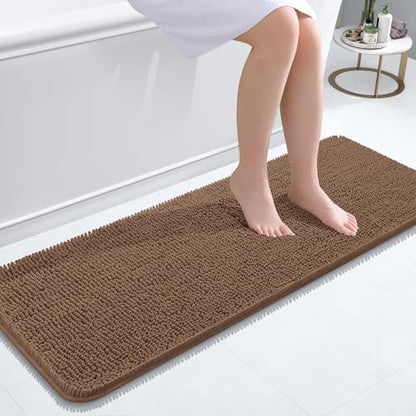 OLANLY Bathroom Runner Rugs 47x17, Extra Soft Absorbent Chenille Bath Rugs