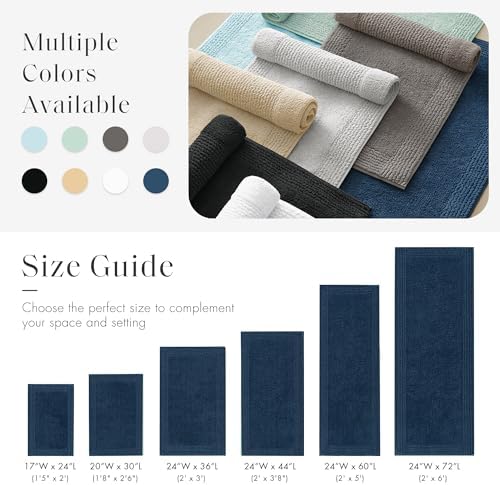 Madison Park Splendor Reversible 100% Cotton Bath Rug, 20 x 30, Navy