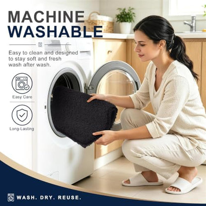 OLANLY Microfiber Bathroom Runner Rugs 44x24, Ultra Soft Bath Mat, Black