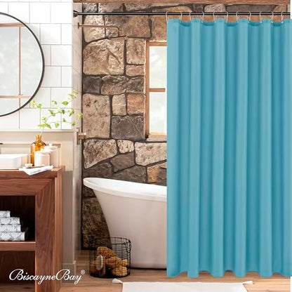Fabric Shower Curtain Liner 72"W x 84"L-Blue Extra Long Shower Liners