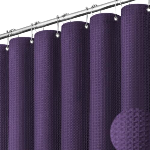 Dynamene Stall Waffle Shower Curtain 256 GSM Heavy Fabric 60x72 Purple