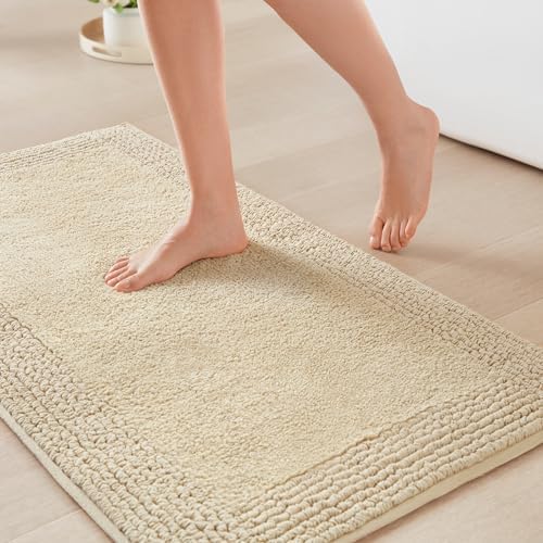 Madison Park Splendor Reversible 100% Cotton Bath Rug, 17 x 24, Natural