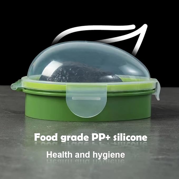 Avocado Saver Holder,with Clear Snap-On Lid Reusable Food Crisper Storage Box Fruit Fresh Container Kitchen Gadget to Keep Your Fruit Fresh for Days(COLOR:Green)