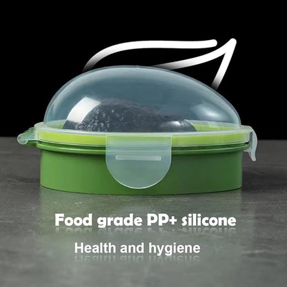 Avocado Saver Holder,with Clear Snap-On Lid Reusable Food Crisper Storage Box Fruit Fresh Container Kitchen Gadget to Keep Your Fruit Fresh for Days(COLOR:Green)