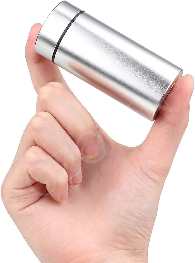 OZCHIN Aluminum Storage Jar Portable Airtight Smell Proof Container Bottle Multipurpose Storage Container for Spices, Coffee & Teas 80ml (Silver&Black)